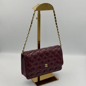 Chanel jumbo glacé 20cm bordeaux