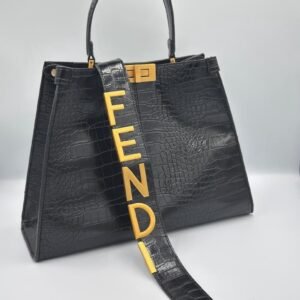 Sac Fendi peekaboo Noir croco