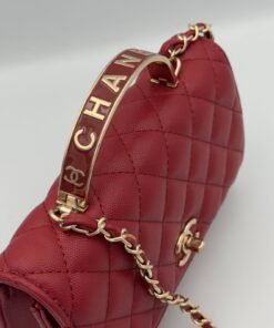 Alternative view of Chanel jumbo caviar 20cm avec poignée Rouge