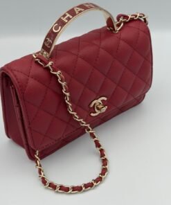 Chanel jumbo caviar 20cm avec poignée Rouge